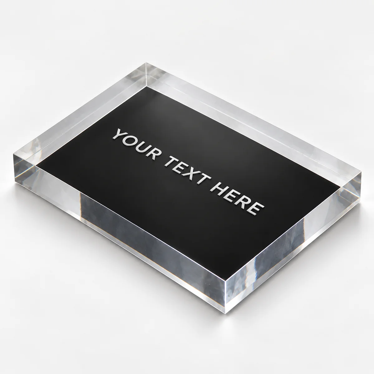 Clear Acrylic Black Panel Weight - view 2